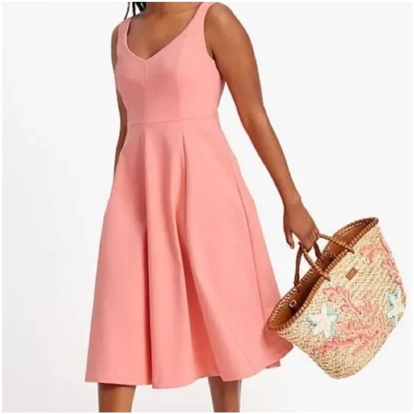 kate spade Dresses & Skirts - KATE Spade Twill Grace Midi Dress Fit and Flare Sea‎ Star Coral Sz 4 - NWT $398